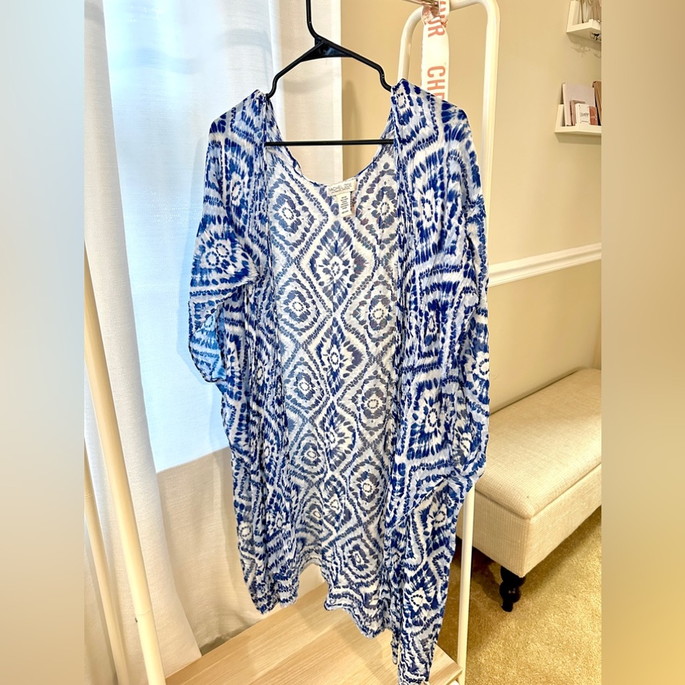 Blue Patterned Swimsuit Cover Up